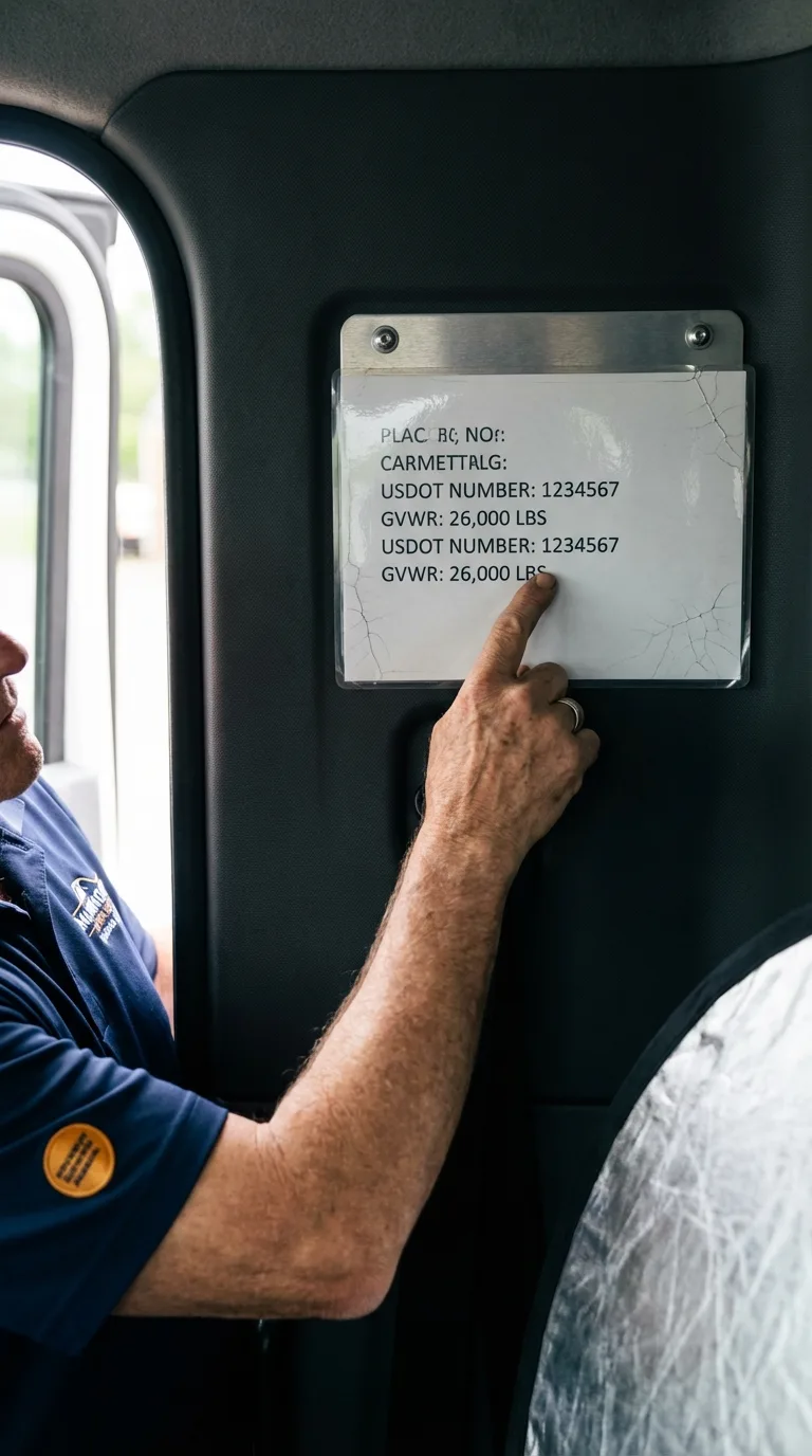 USDOT licensing placard verification in Manistique